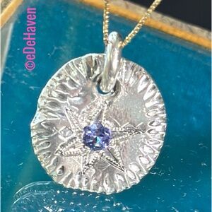 Pure fine silver Tanzanite pendant